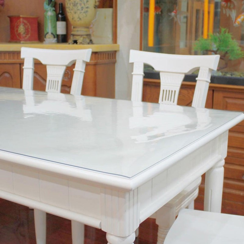 PVC Transparent Soft Glass Crystal Plate Plastic Frosted Tablecloth Waterproof PVC Table Mat Transparent Household Waterproof Tablecloth PVC Table Mat Crystal Board