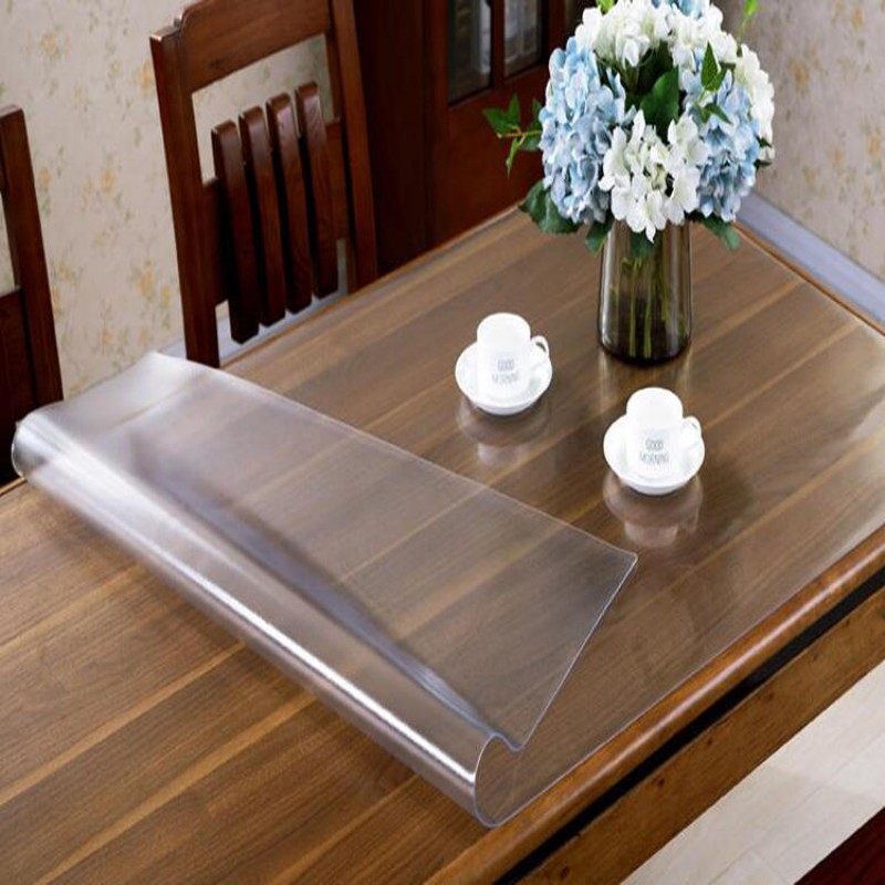 PVC Transparent Soft Glass Crystal Plate Plastic Frosted Tablecloth Waterproof PVC Table Mat Transparent Household Waterproof Tablecloth PVC Table Mat Crystal Board