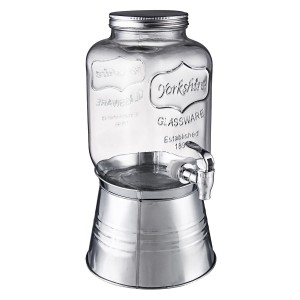 4L Drink Dispenser Glass Jar and Iron Station Wate...