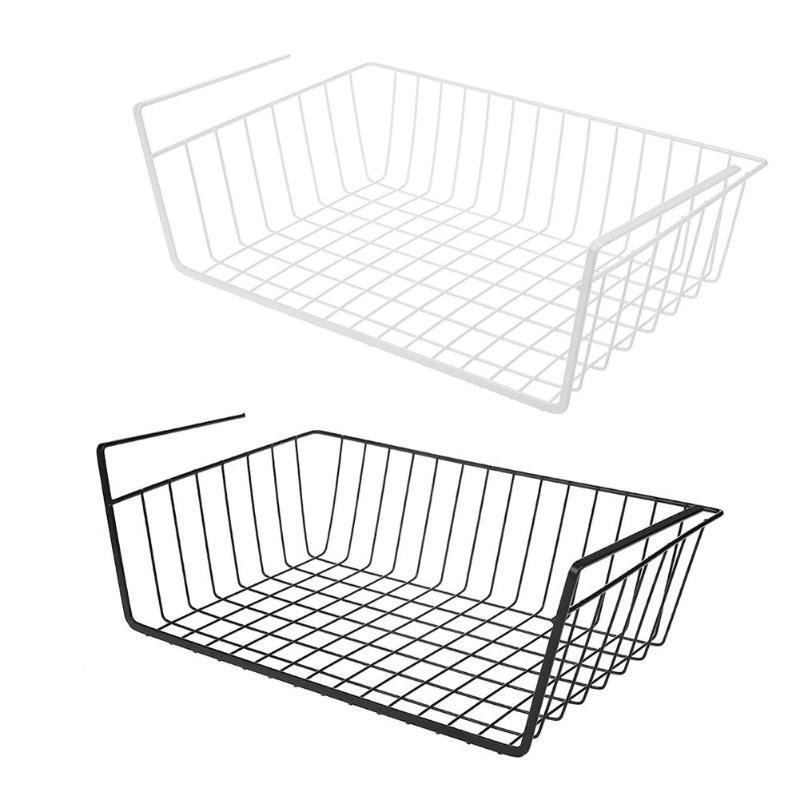 Iron Rack Hanging Shelf Kitchen Free Punch Storage Basket Portable Cabinets Kitchen Storage Rack Chopping Holder Space Saver Organizer Cupboard