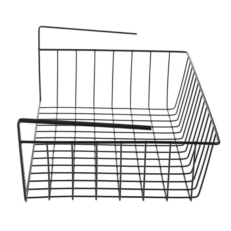 Iron Rack Hanging Shelf Kitchen Free Punch Storage Basket Portable Cabinets Kitchen Storage Rack Chopping Holder Space Saver Organizer Cupboard