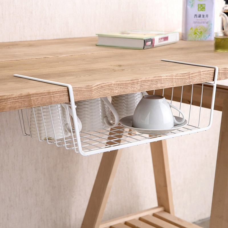 Iron Rack Hanging Shelf Kitchen Free Punch Storage Basket Portable Cabinets Kitchen Storage Rack Chopping Holder Space Saver Organizer Cupboard