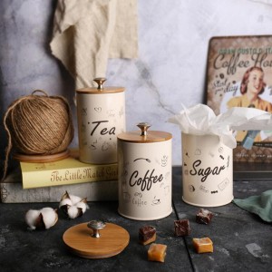 3PCS Retro Tea Coffee Sugar Kitchen Storage Contai...