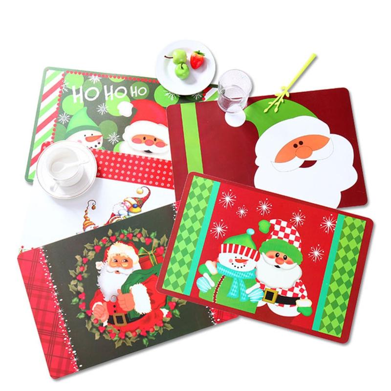 12PCS/Set Christmas Placemat Table Merry Xmas Placemats Coaster Kichen Table Decorations