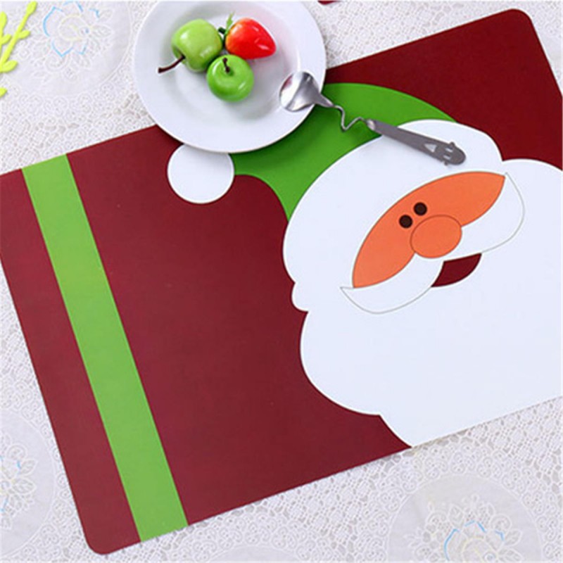 12PCS/Set Christmas Placemat Table Merry Xmas Placemats Coaster Kichen Table Decorations