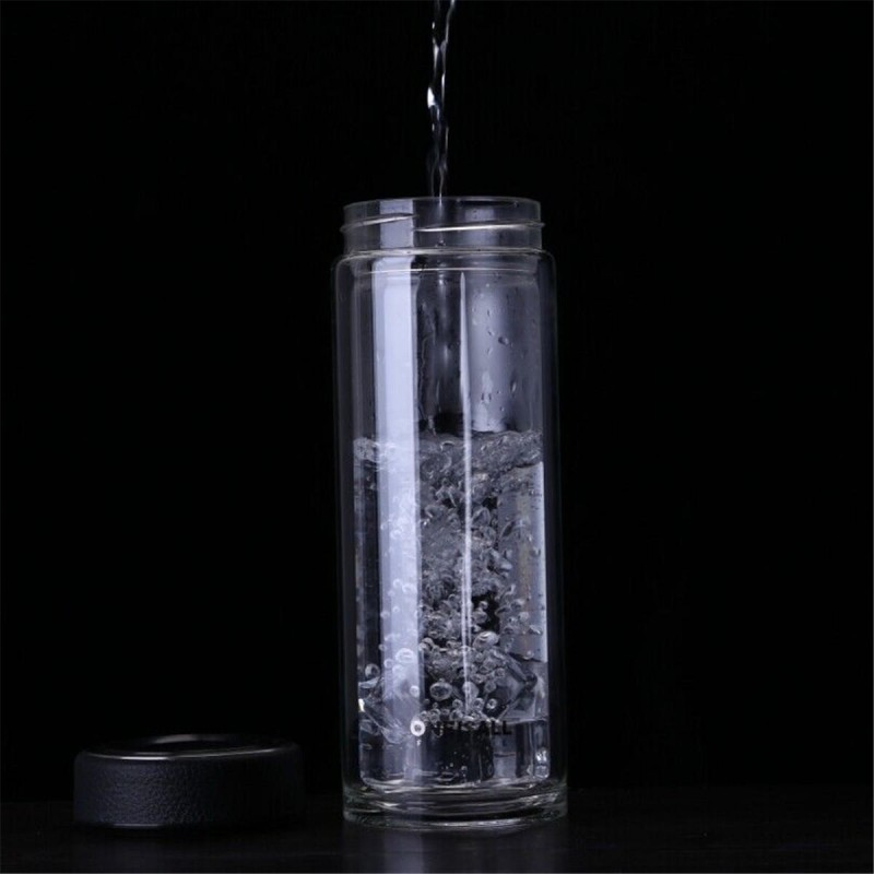 Oneisall 500ml Glass Water Bottle Cup Sports Home Office Travel Mug With Tea Infuser