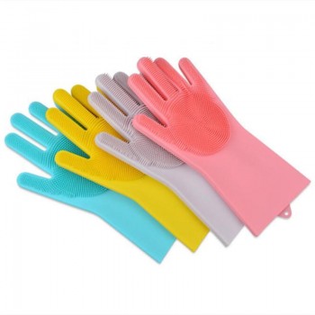 Silicone Dishwashing Glove Kitchen Cleaning Glove ...