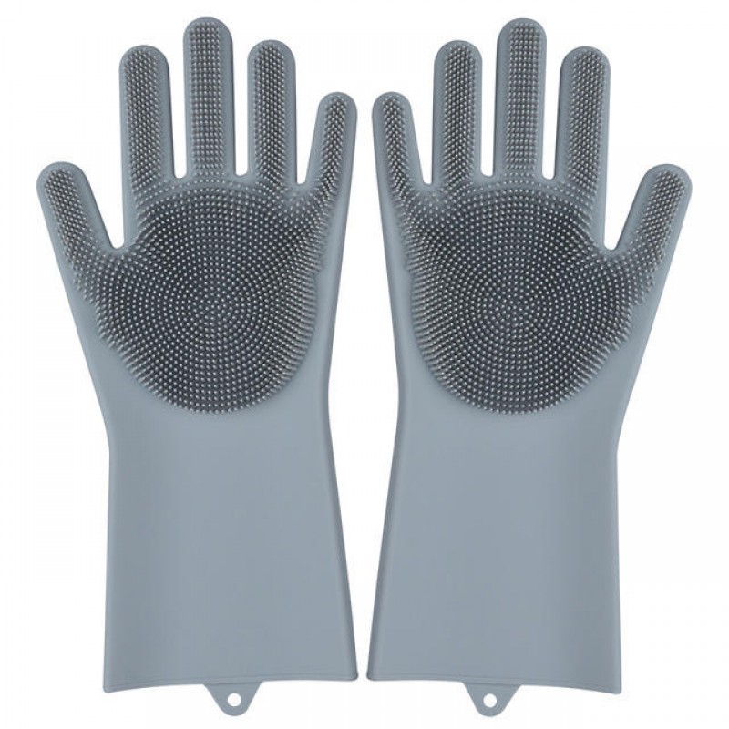 Silicone Dishwashing Glove Kitchen Cleaning Glove Convenient Brush Glove Quick to Clean Plates