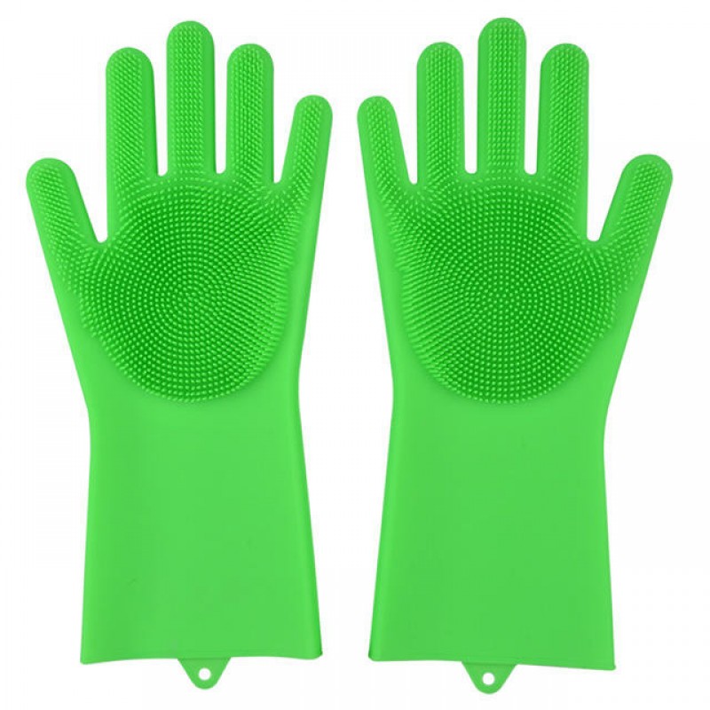 Silicone Dishwashing Glove Kitchen Cleaning Glove Convenient Brush Glove Quick to Clean Plates